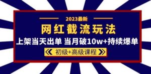2023网红·同款截流玩法【初级+高级课程】上架当天出单当月破10w+持续爆单-新手副业项目