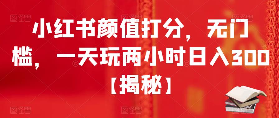 小红书颜值打分，无门槛，一天玩两小时日入300+【揭秘】-新手副业项目
