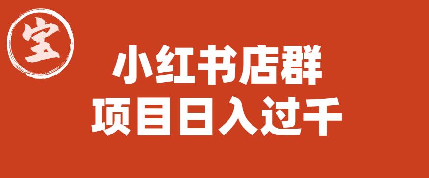 宝哥小红书店群项目，日入过千（图文教程）【揭秘】-新手副业项目