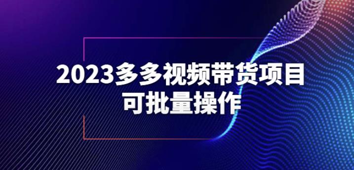 2023多多视频带货项目，可批量操作【保姆级教学】【揭秘】-新手副业项目