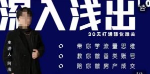 阿浅地产圈·深入浅出1.0，带你学流量思维，教你做垂直账号，陪你做房产成交-新手副业项目