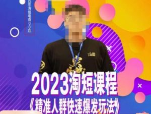 文涛·2023淘短精准人群快速爆发玩法，​快速高效自创视频及全店运营思维-新手副业项目