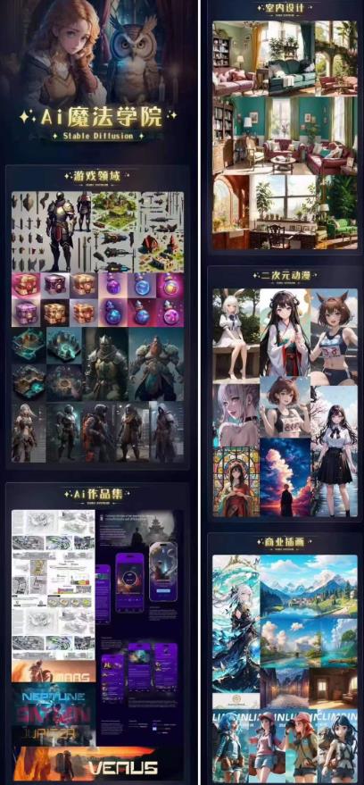 Ai魔法绘画 Stable Diffusion专业课高效辅助Ui/运营作品集0到精通系统课-新手副业项目