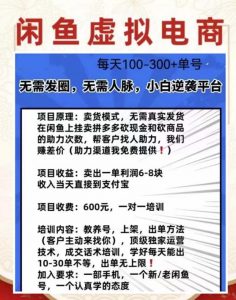 外边收费600多的闲鱼新玩法虚似电商之拼多多助力项目，单号100-300元-新手副业项目