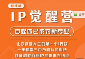 树成林·IP觉醒营，快速树立行业IP的操作方法论，让你赚到人生的第一个1万块-新手副业项目