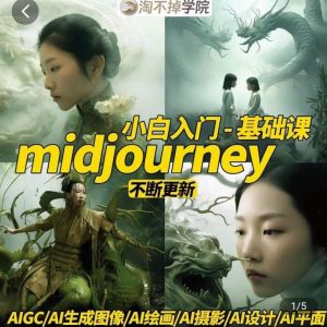 淘不掉学院·midjourney小白入门基础，​AI摄影+AI设计+AI绘画-AIGC作图-新手副业项目