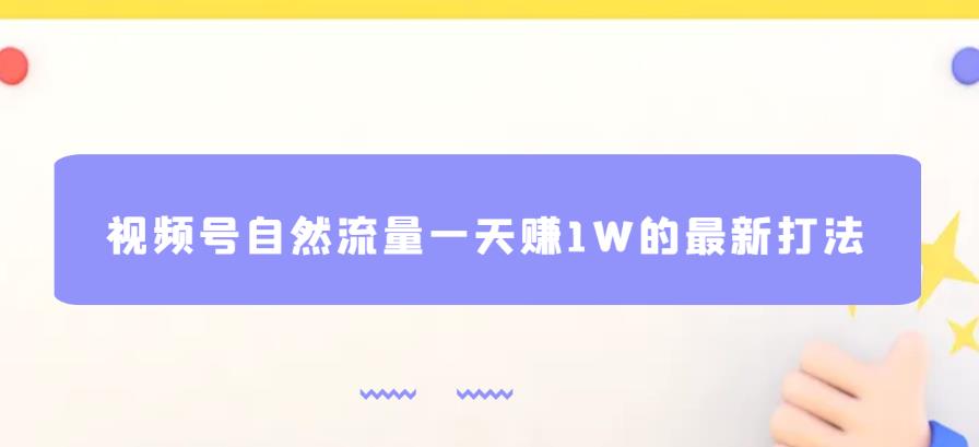 视频号自然流量一天赚1W的最新打法,基本0投资【揭秘】-新手副业项目