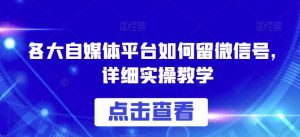 各大自媒体平台如何留微信号，详细实操教学【揭秘】-新手副业项目