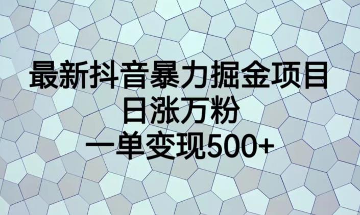最新抖音暴力掘金项目，日涨万粉，一单变现500+【揭秘】-新手副业项目