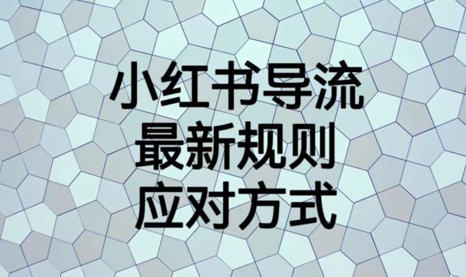 小红书导流最新规则应对方式【揭秘】-新手副业项目