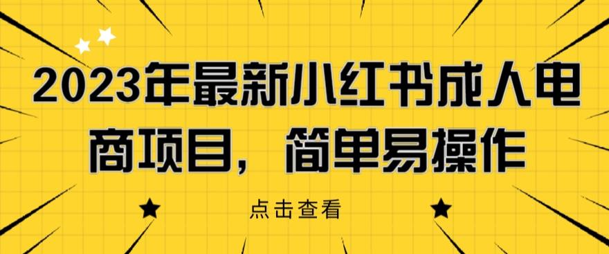 2023年最新小红书成人电商项目，简单易操作【详细教程】【揭秘】-新手副业项目