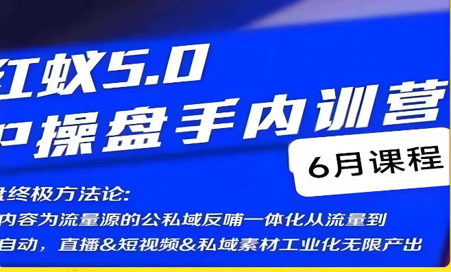 红蚁5.0IP操盘手内训营，IP操盘终极方法论-新手副业项目
