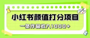 最新蓝海项目，小红书颜值打分项目，一条作品收入1000+【揭秘】-新手副业项目