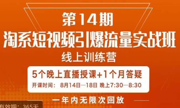 南掌柜·淘系短视频引爆流量实战班，​短视频是一个没有天花板的流量入口-新手副业项目