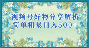视频号好物分享解析,简单粗暴可以批量方大的项目【揭秘】-新手副业项目