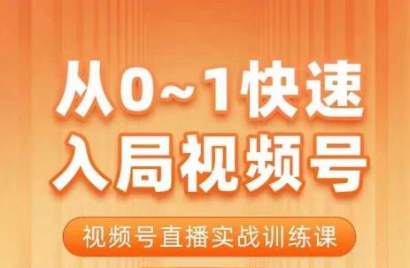 陈厂长·从0-1快速入局视频号课程，视频号直播实战训练课-新手副业项目