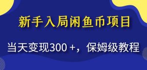 新手入局闲鱼币项目，当天变现300+，保姆级教程【揭秘】-新手副业项目