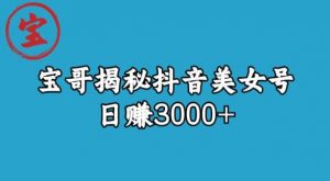 宝哥揭秘抖音美女号玩法，日赚3000+【揭秘】-新手副业项目