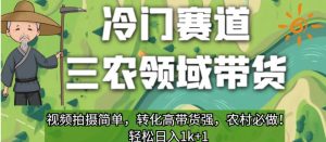 冷门赛道三农领域带货，视频拍摄简单，转化高带货强，农村必做！【揭秘】-新手副业项目