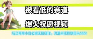 被看低的赛道爆火祝愿视频，玩法简单小白必做无脑操作，流量大涨粉快日入500-新手副业项目
