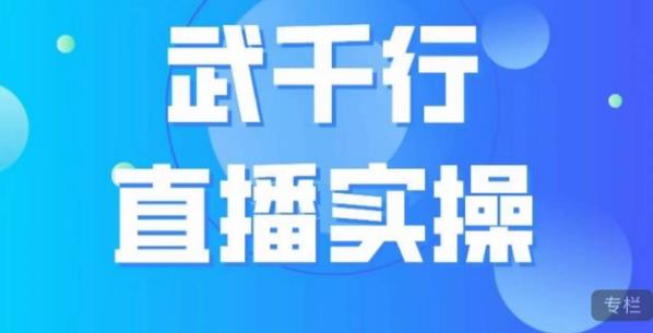 武千行直播实操课，账号定位、带货账号搭建、选品等-新手副业项目