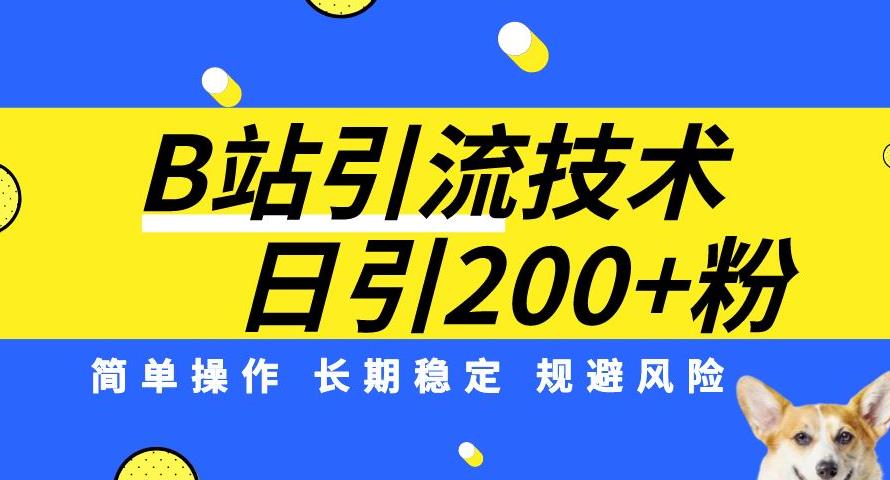 B站引流技术：每天引流200精准粉，简单操作，长期稳定，规避风险-新手副业项目