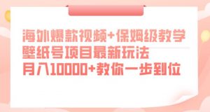 海外爆款视频+保姆级教学,壁纸号项目最新玩法,月入10000+教你一步到位【揭秘】-新手副业项目