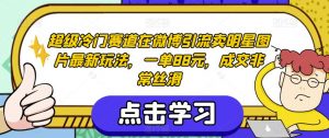 超级冷门赛道在微博引流卖明星图片最新玩法，一单88元，成交非常丝滑【揭秘】-新手副业项目