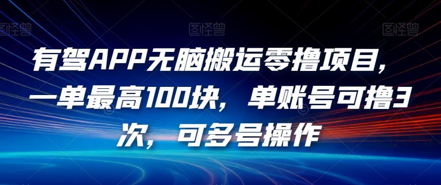 有驾APP无脑搬运零撸项目，一单最高100块，单账号可撸3次，可多号操作【揭秘】-新手副业项目