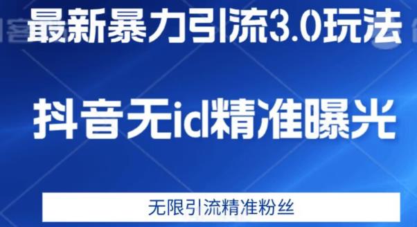 最新暴力引流3.0版本，抖音无id暴力引流各行业精准用户-新手副业项目