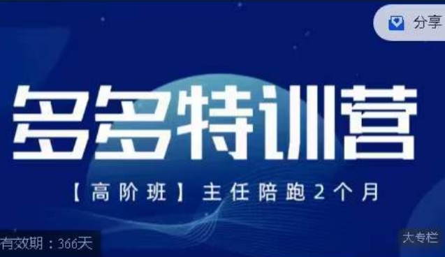 纪主任·多多特训营高阶班【9月13日更新】，拼多多最新玩法技巧落地实操-新手副业项目