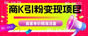 商K引粉变现项目,高客单价精准流量【揭秘】-新手副业项目