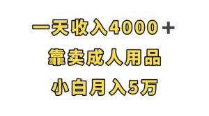 一天收入4000+，靠卖成人用品，小白轻松月入5万【揭秘】-新手副业项目