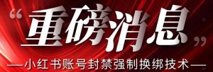 【最新】小红书账号封禁强制换绑技术可日赚300-新手副业项目