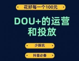 DOU+的运营和投放，花1条DOU+的钱，成为DOU+的投放高手，少走弯路不采坑-新手副业项目