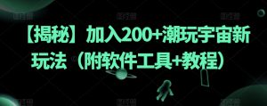 【揭秘】加入200+潮玩宇宙新玩法（附软件工具+教程）-新手副业项目