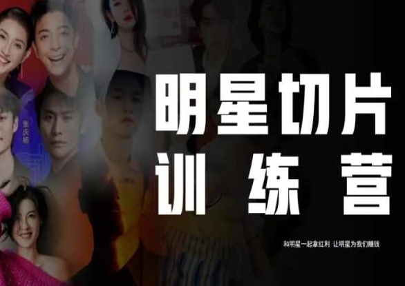 王子·明星切片线上训练营（2023），和明星一起拿红利，让明星为我们赚钱-新手副业项目