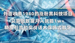外面收费1980的涨粉黑科技项目，只靠做数据月入就能1w+【揭秘】-新手副业项目