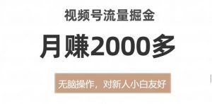 视频号流量掘金，无脑操作，对新人小白友好，月赚2000多【揭秘】-新手副业项目