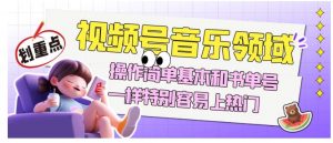 视频号音乐领域项目玩法，操作简单基本和书单号一样，特别容易上热门【揭秘】-新手副业项目