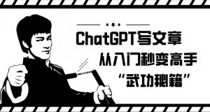 ChatGPT写文章，从入门秒变高手的‘武功秘籍’【揭秘】-新手副业项目