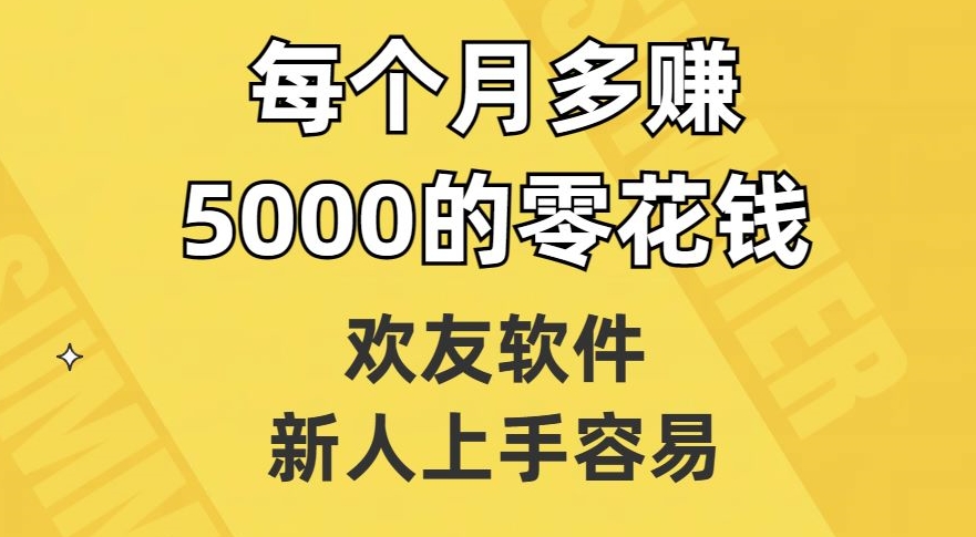 欢友软件，新人上手容易，每个月多赚5000的零花钱【揭秘】-新手副业项目