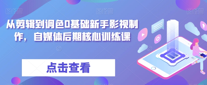从剪辑到调色0基础新手影视制作，自媒体后期核心训练课-新手副业项目