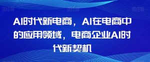 Al时代新电商，Al在电商中的应用领域，电商企业AI时代新契机-新手副业项目