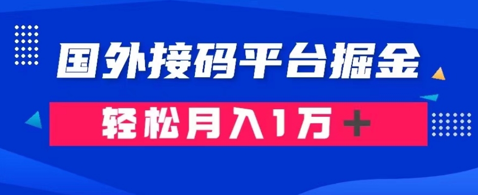 通过国外接码平台掘金:成本1.3,利润10+,轻松月入1万+【揭秘】-新手副业项目