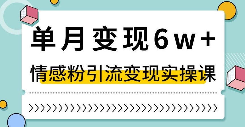 单月变现6W+，抖音情感粉引流变现实操课，小白可做，轻松上手，独家赛道【揭秘】-新手副业项目