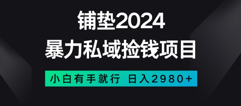 暴力私域捡钱项目，小白无脑操作，日入2980【揭秘】-新手副业项目