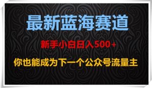最新蓝海赛道，新手小白日入500+，你也能成为下一个公众号流量主【揭秘】-新手副业项目