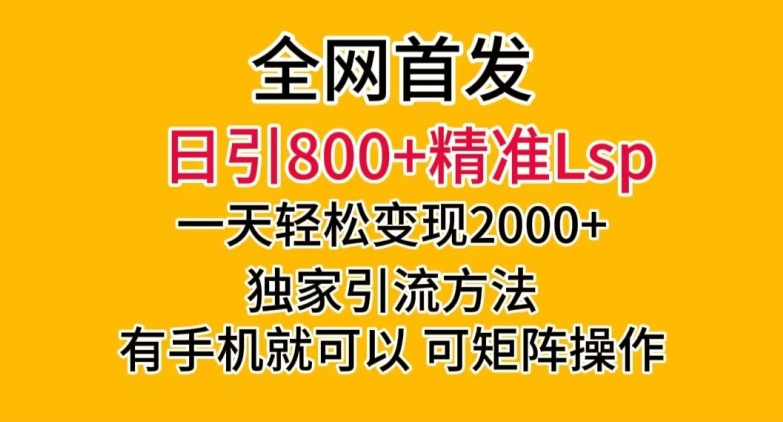 全网首发！日引800+精准老色批，一天变现2000+，独家引流方法，可矩阵操作【揭秘】-新手副业项目