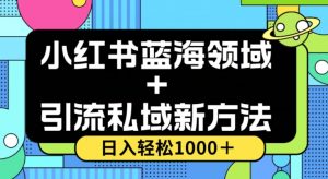 小红书蓝海虚拟＋引流私域新方法，100%不限流，日入轻松1000＋，小白无脑操作【揭秘】-新手副业项目